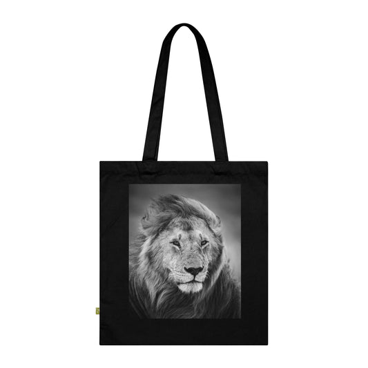 Majestic Monochrome Lion - Organic Cotton Tote Bag